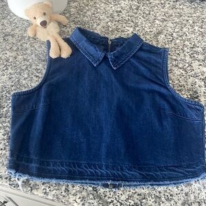 FASHION UNION denim cropped vest top